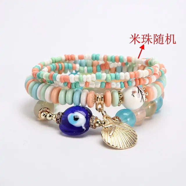 Multilayer Elastic Weave Bracelets
