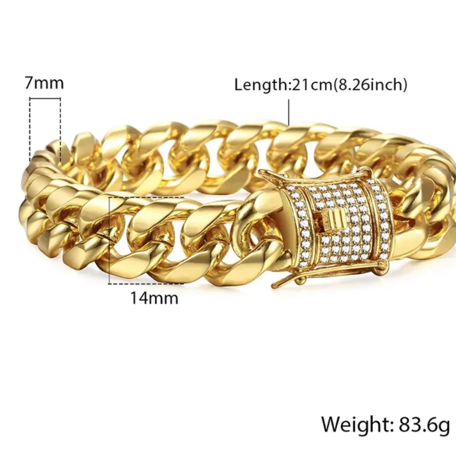 Gold Miami Chain Bracelet