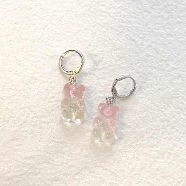 Cute Acrylic Gummy Bear Dangle Earrings