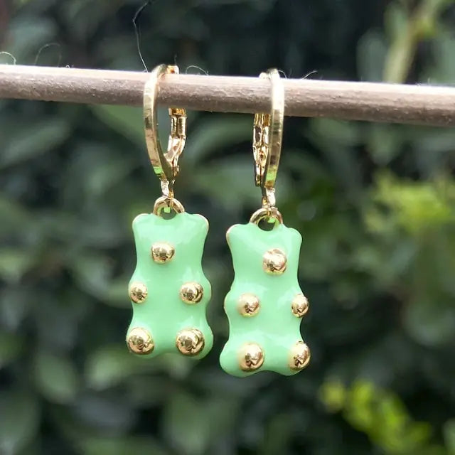 Cute Acrylic Gummy Bear Dangle Earrings